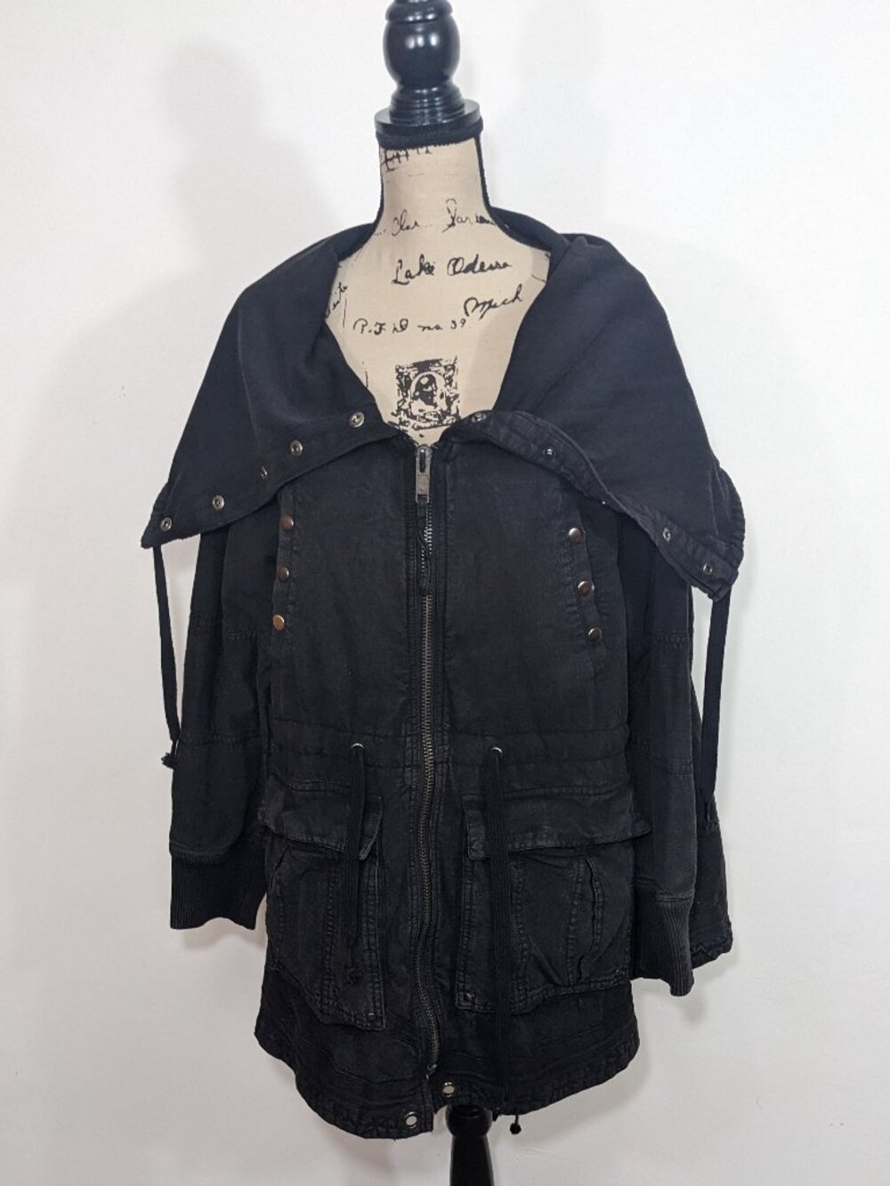 Free People We The Free Surplus Future Parka Jacket Black Size XL